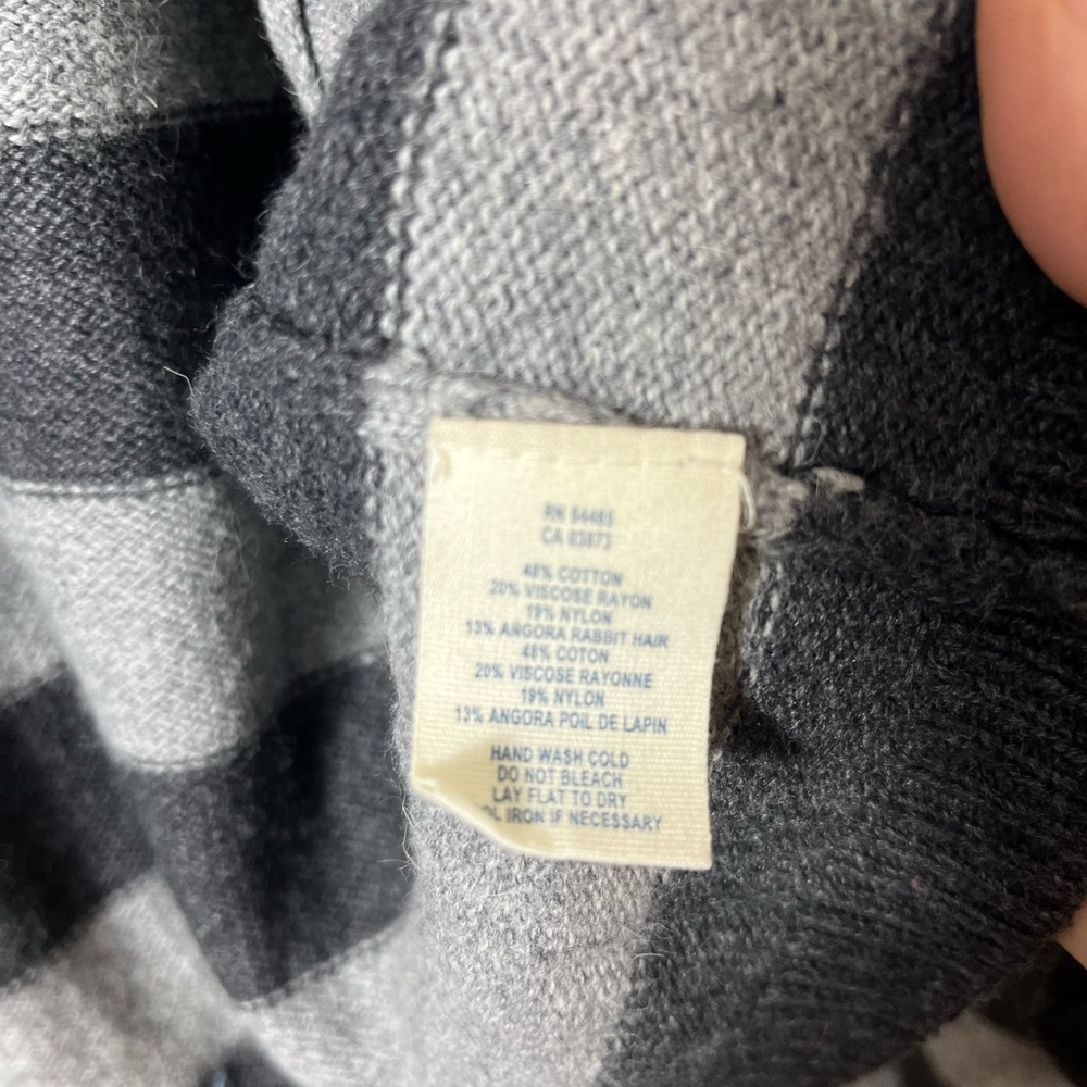 American Eagle XXL Striped Open Front Cardigan Cotton Angora Blend Gray Cozy - Picture 4 of 6